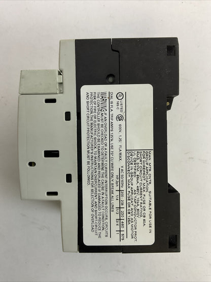 SIEMENS 3RV1011-0KA10 CIRCUIT BREAKER 0.9-1.25A