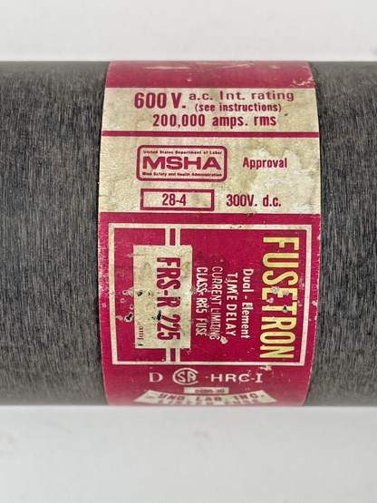 BUSSMANN FUSETRON FRS-R-225 DUAL-EL/TIME-DELAY 225A, 600V