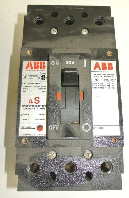 ABB ESB23090L CIRCUIT BREAKER 240V, 90A, 3-POLE - NEW SURPLUS