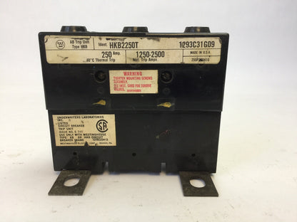 WESTINGHOUSE HKB2250T TRIP UNIT 250AMP 2POLE INST TRIP 1250-2500A