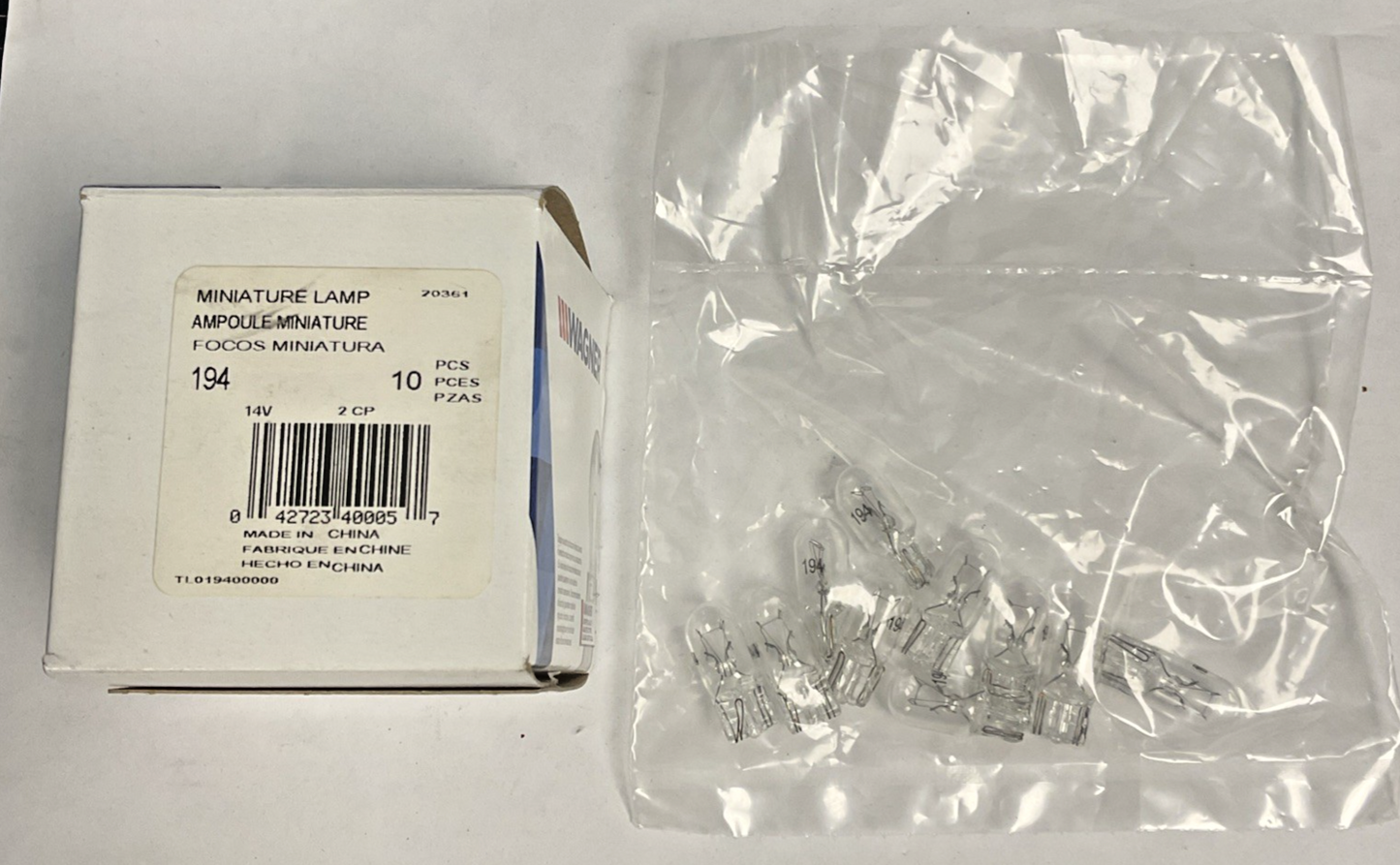 WAGNER 194 MINIATURE LAMP 14V ***BOX OF 10***