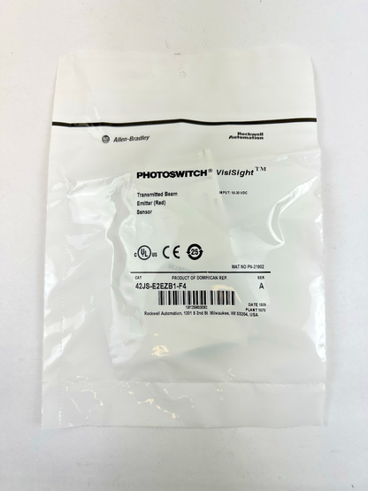 ALLEN BRADLEY 42JS-E2EZB1-F4 TRANSMITTED BEAM EMITTER RED 10-30V-DC SERIES A