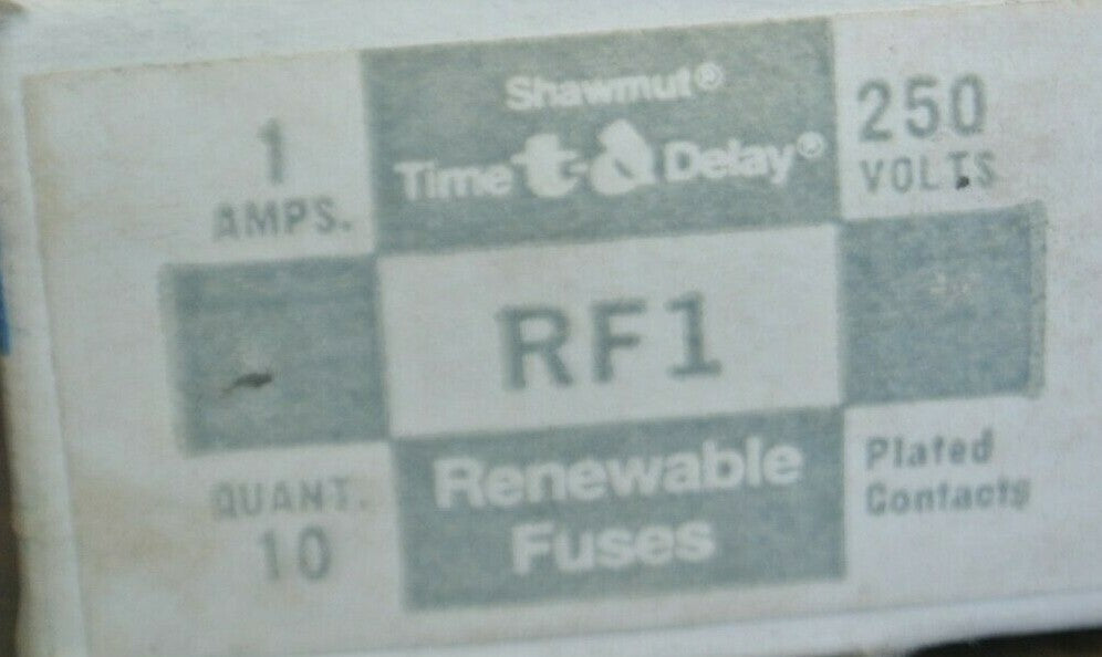 BOX of 10 / GOULD-SHAWMUT RF1 RENEWABLE FUSE 1A / 250V / NEW SURPLUS