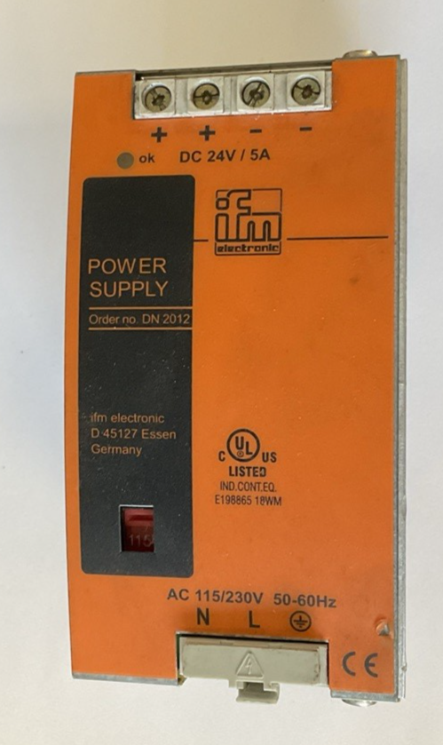 IFM DN 2012 POWER SUPPLY 24VDC 5A 115/230V 50-60HZ
