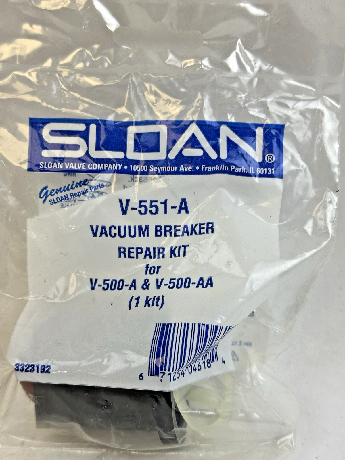 SLOAN V-551-A VACUUM BREAKER REPAIR KIT FOR V-500A & V-500-AA LOT OF 2