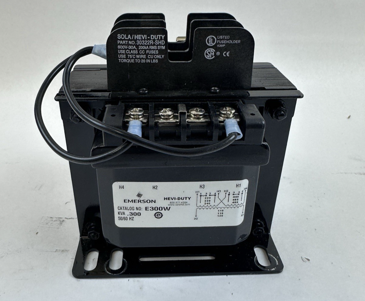 Emerson Sola Hevi-Duty E300W Control Transformer 1 PHASE 0.3 KVA 50/60 AT 220 V