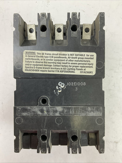 GE SELA36AT0030 CIRCUIT BREAKER 30AMP 3POLE 600VAC SRPE30A30 TRIP PLUG 30A