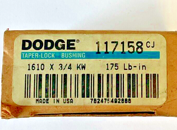 DODGE 117158 CJ TAPER-LOCK BUSHING 1610 X 3/4 KW