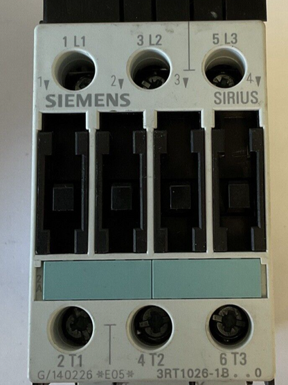 SIEMENS 3RT1026-1B..0 CONTACTOR 35A 600VAC 50/60HZ
