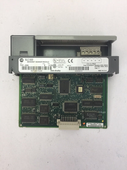 ALLEN BRADLEY 1747-SDN DEVICENET SCANNER MODULE  SER B FRN 4.026 SLC 500