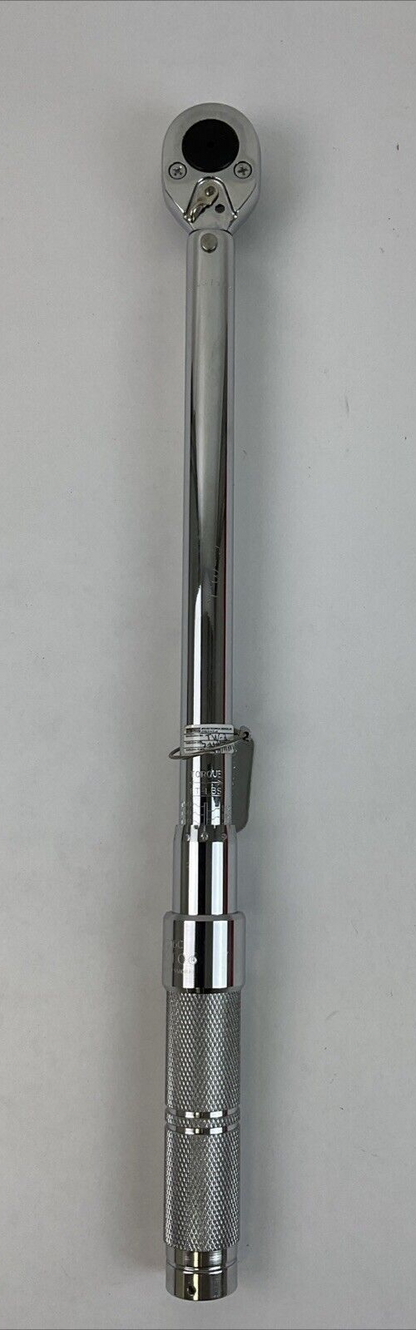 PROTO J6016C 1/2" DRIVE 30-150 FT-LB RACHETING HEAD MICROMETER TORQUE WRENCH
