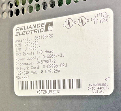 RELIANCE ELECTRIC 57C330C AUTOMAX REMOTE I/O HEAD 250V 120/240VAC 0.5/0.25A