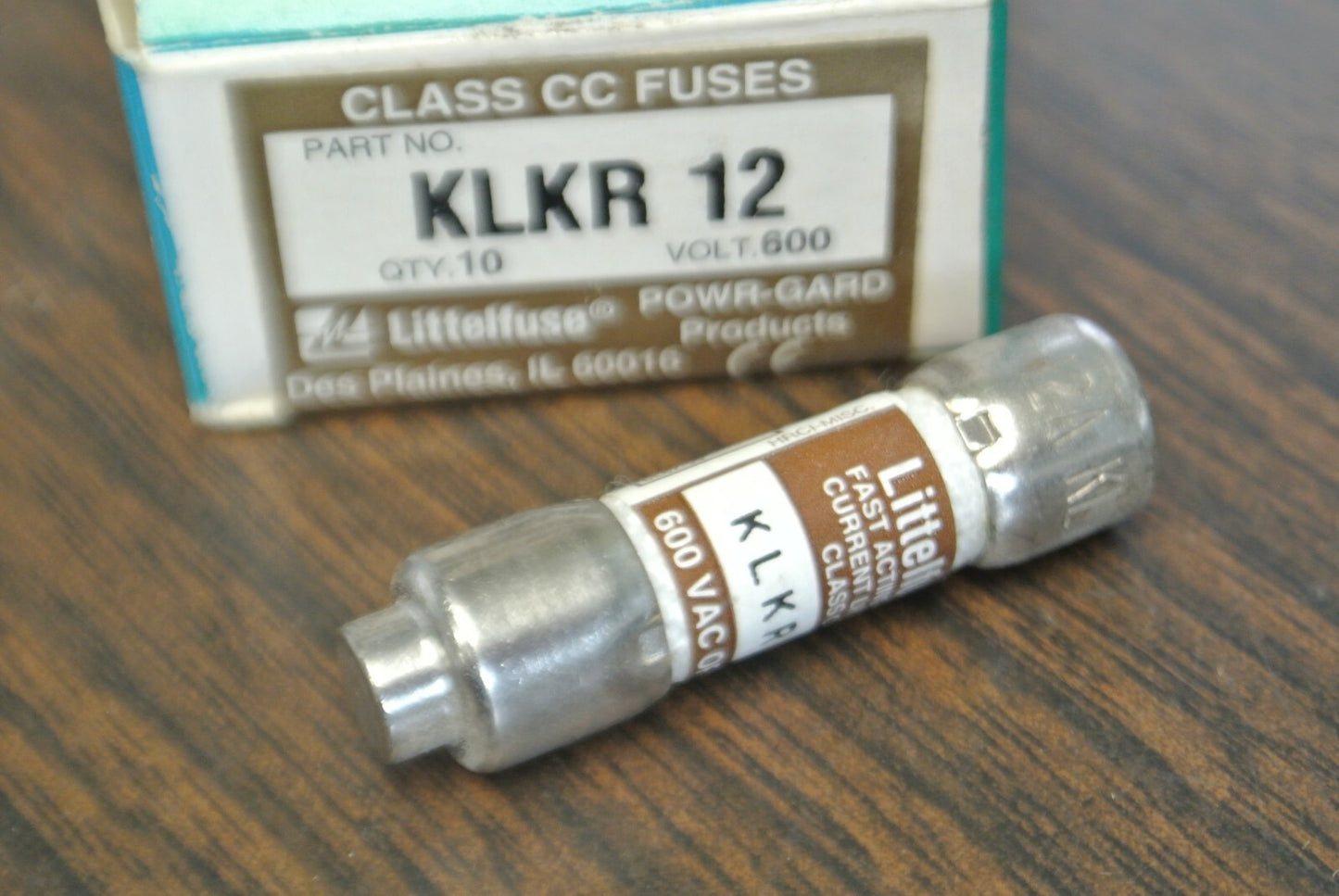 LOT of 2 / LITTELFUSE KLKR12 CLASS CC FUSE / 12A / 600V / NEW SURPLUS KLKR-12