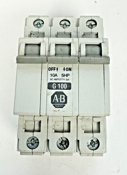 ALLEN-BRADLEY - 1492-CB3-G100 SER. C - MOTOR CONT.- 3P, 10 A, 277 V, 5 HP, 3PH