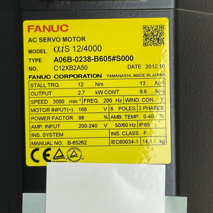 FANUC A06B-0238-B605#S000 AC SERVO MOTOR A860-2010-T341 PULSECODER aiAR128