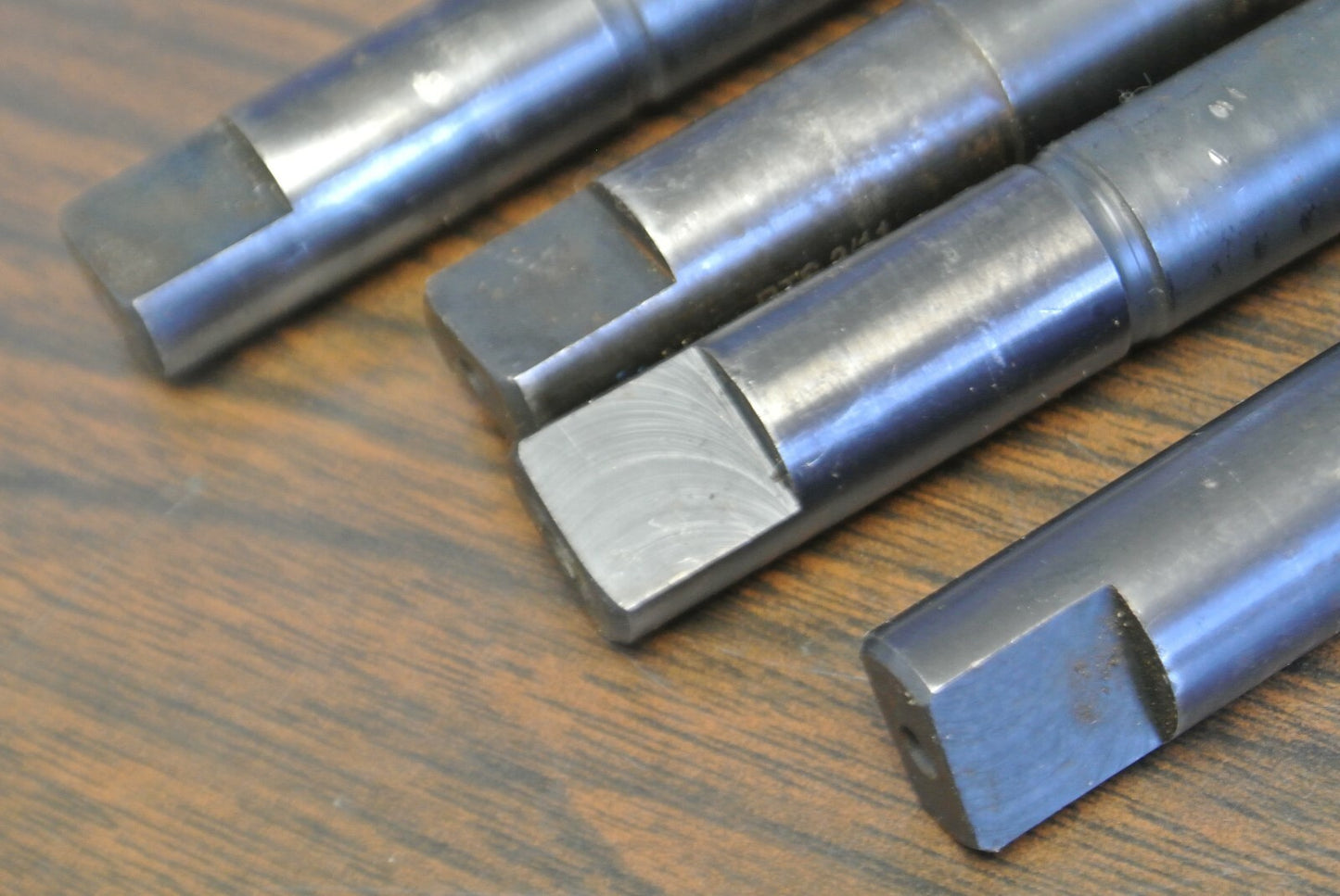 LOT of 4 / TANGED 3/4" 2-FLUTE DRILL BITS / REGROUND  1/2" - 3/4" STEP DRILL (?)