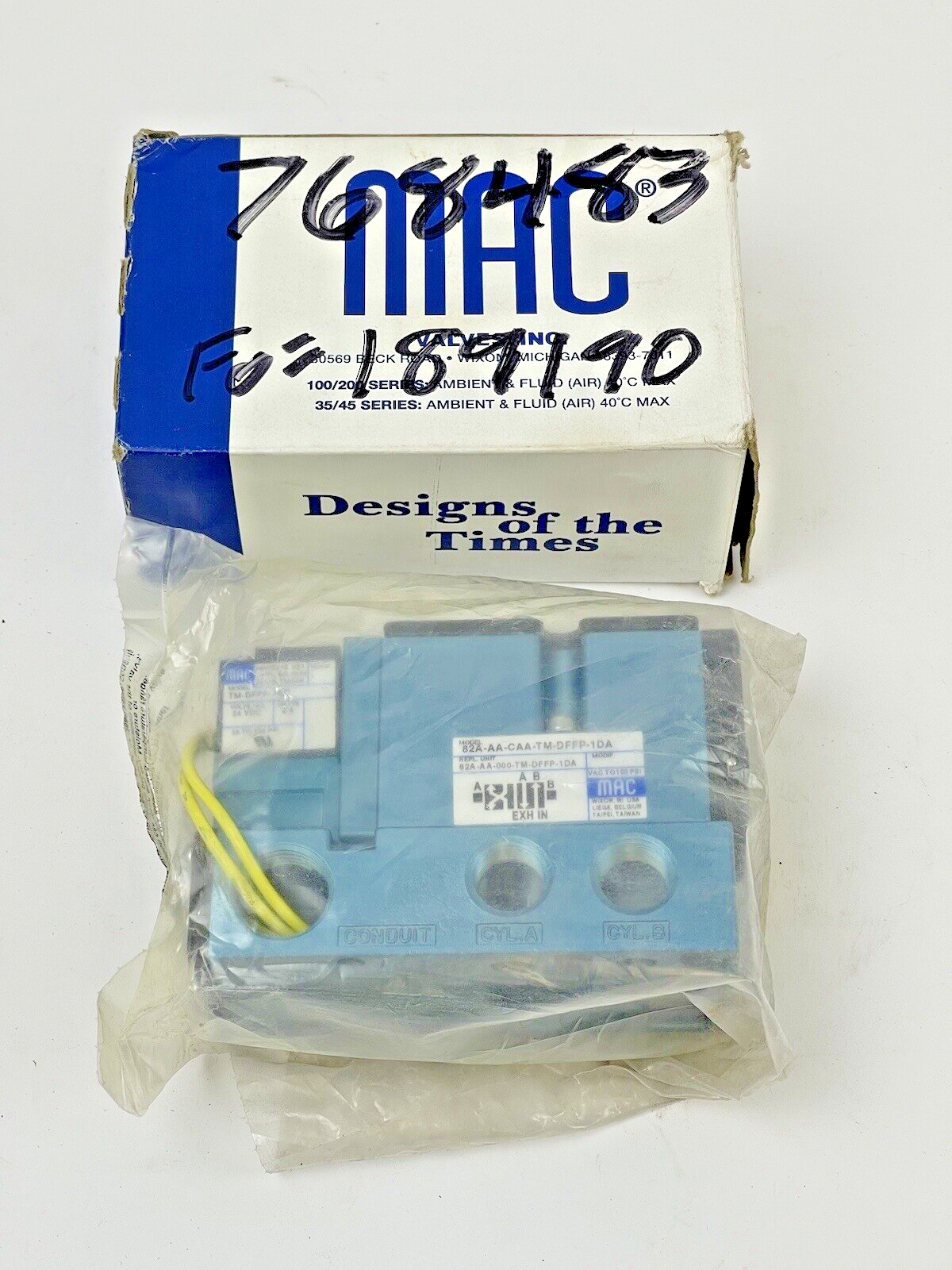 MAC - 82A-AA-CAA-TM-DFFP- 1DA - SOLENOID PILOT VALVE WITH BALANCED POPPET -24VDC