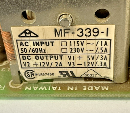 TRI-MAG MF-339-I POWER SUPPLY 230VAC 1A 12VDC .3A MF-339-1