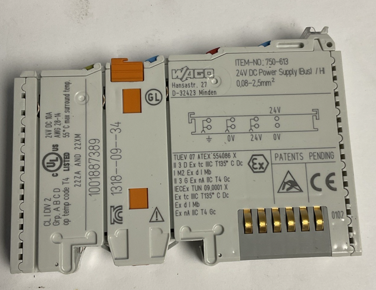 WAGO 750-613 POWER SUPPLY MODULE 24VDC