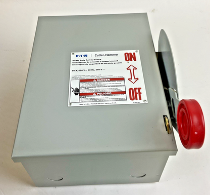 CUTLER HAMMER DH362UGK-RS HEAVY DUTY SAFETY SWITCH 60A 600V 3P NON FUSIBLE TYPE1