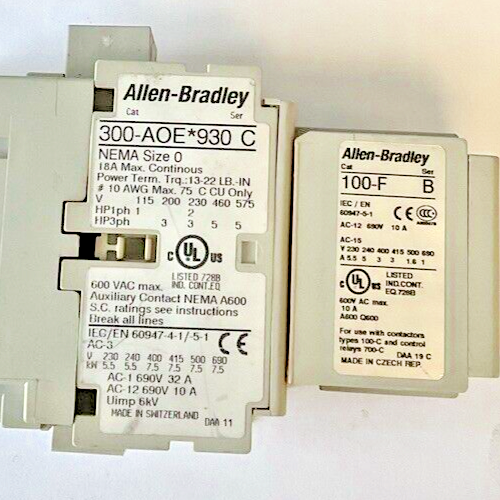 ALLEN BRADLEY 300-AOE*930 SER.C CONTACTOR W/ 100F SER.B