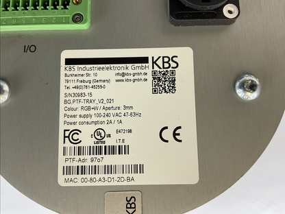 KBS INDUSTRIAEELEKTRONIK GmbH BG, PTF-TRAY_V2_021 PICKTERM TRAY ILLUMINATOR