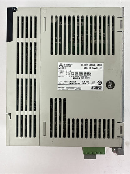 MITSUBISHI MDS-B-SVJ2-01 SERVO DRIVE UNIT OUTPUT 1.2A 3PH 170V INPUT 200-230V
