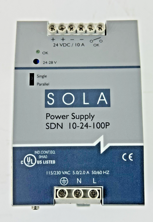 EMERSON SOLA  SDN 10-24-100P  POWER SUPPLY  115/230VAC 50/60HZ 5.0/2.0 A