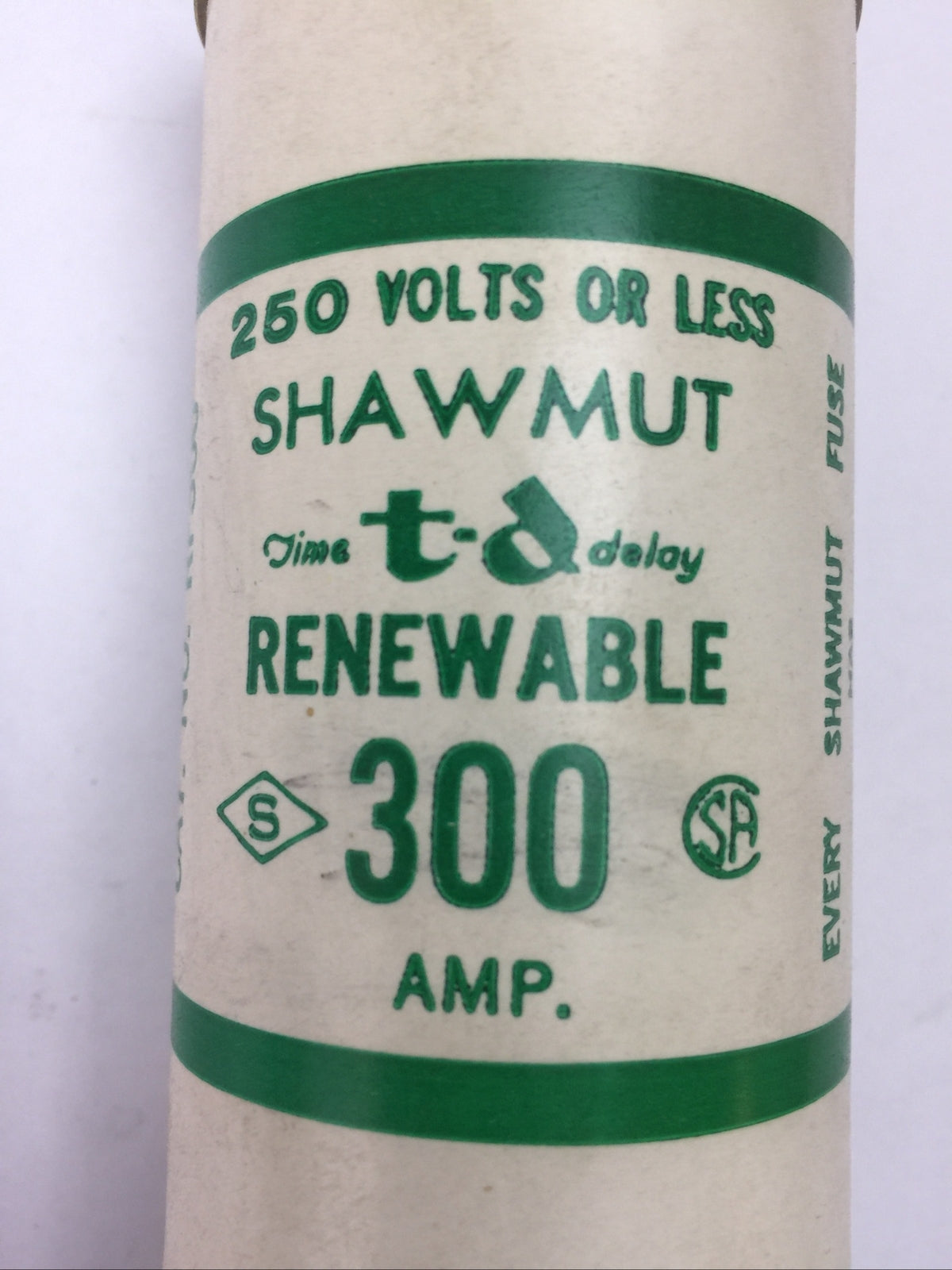 SHAWMUT RF300 TIME DELAY RENEWABLE FUSE 300AMP 250V