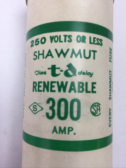 SHAWMUT RF300 TIME DELAY RENEWABLE FUSE 300AMP 250V