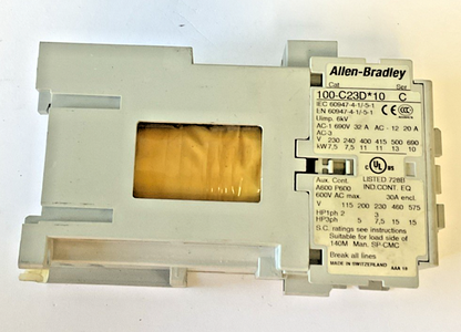 ALLEN BRADLEY 100-C23D*10 CONTACTOR SER.C 600VAC 30A