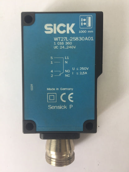 SICK WT27L-2S830A01 PHOTOELECTRIC PROXIMITY SWITCH UC 24...240V