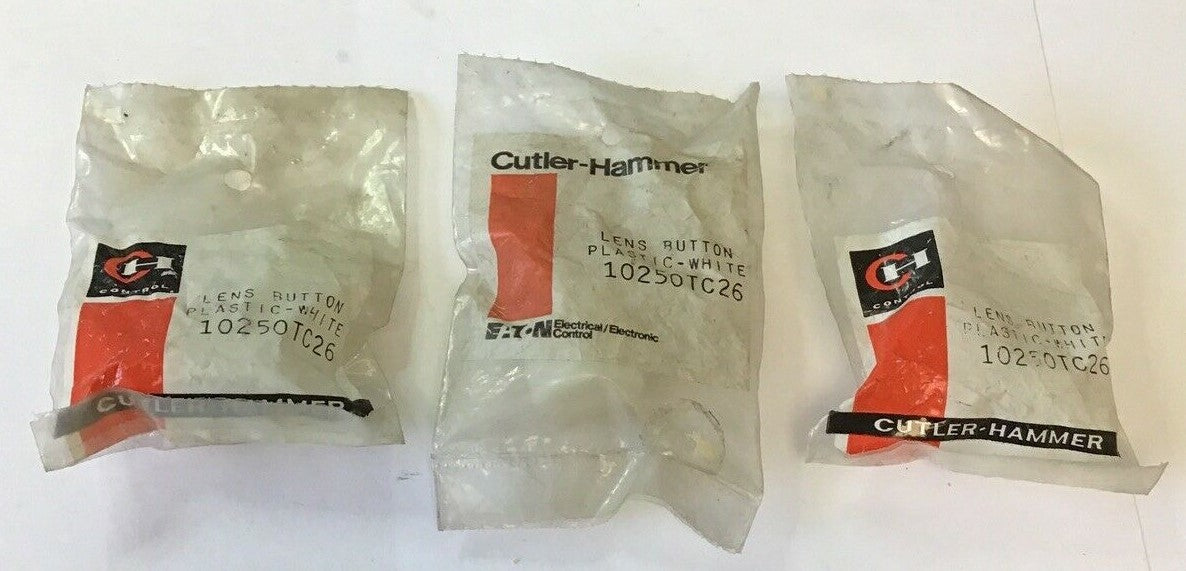 CUTLER HAMMER 10250TC26 LENS BUTTON PLASTIC WHITE***LOTOF3***