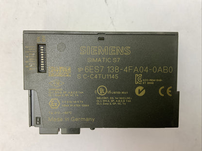 SIEMENS 1P 6ES7 138-4FA04-0AB0 4/8 F-DI DC24V PROFISAFE MODULE