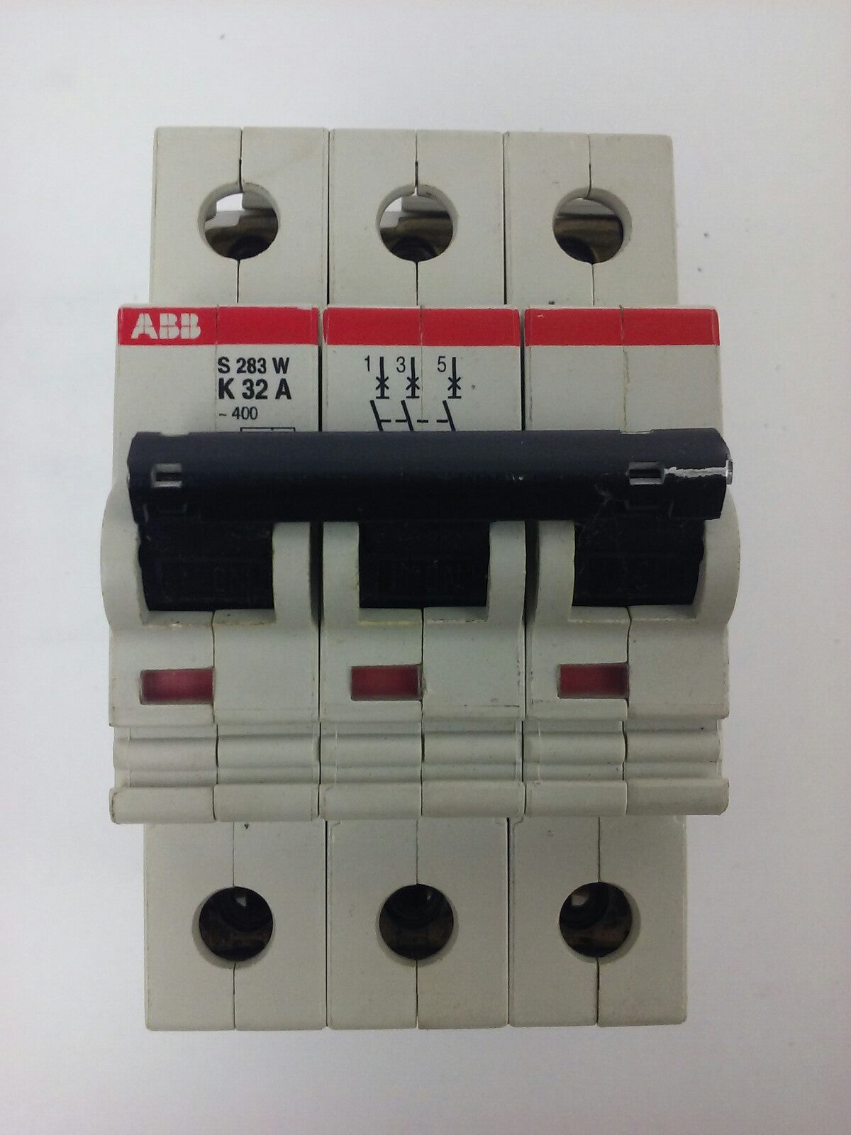 ABB S283W, CIRCUIT BREAKER, K32A, 3POLE, 277/480VAC, MAX 254/440, VDE0660, NEW