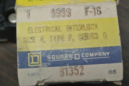SQUARE D / 9999 F-16 / ELECTRICAL INTERLOCK / SIZE 4 / TYPE F / NEW SURPLUS