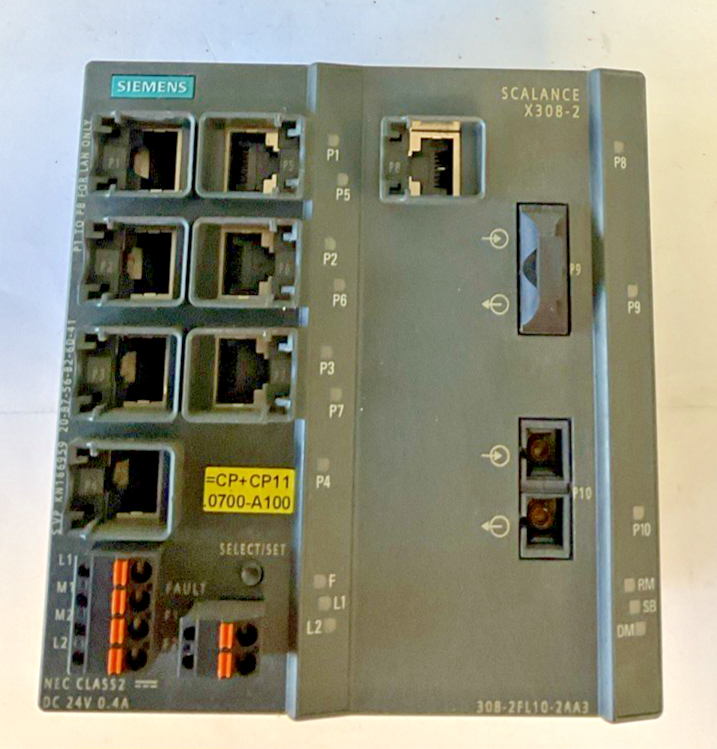 SIEMENS 6GK5308-2FL10-2AA3 IE SWITCH SCALANCE X308-2 24VDC 0.4A