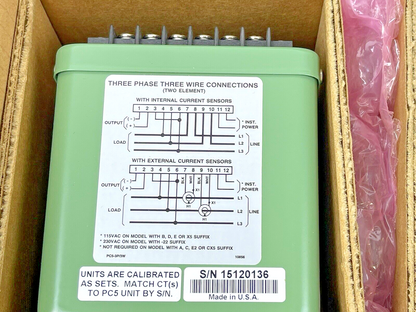 OHIO SEMITRONICS - PC5-061D - AC WATT TRANSDUCER WITH (2) CURRENT TRANSFORMERS