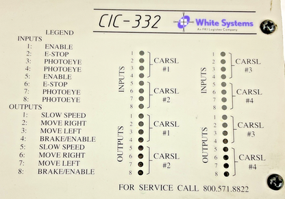 WHITE SYSTEMS CIC-332 CAROUSEL STORAGE SYSTEM