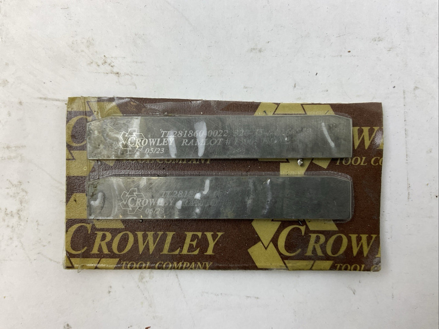 CROWLEY TL281860-0022 320-75-4 #166853 RAMLOT #1.003 HONE TOOL BLADE (LOT OF 2)