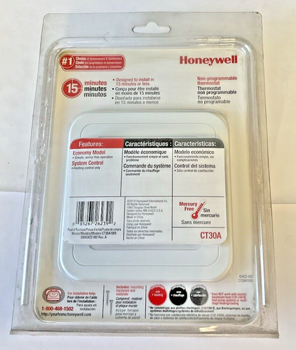 HONEYWELL CT30A THERMOSTAT CT30A1005