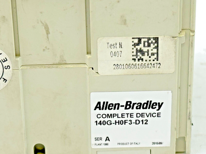 ALLEN BRADLEY - 140G-H0F3-D12 - SERIES A - CIRCUIT BREAKER - 125A, 3 POLE, 480 V