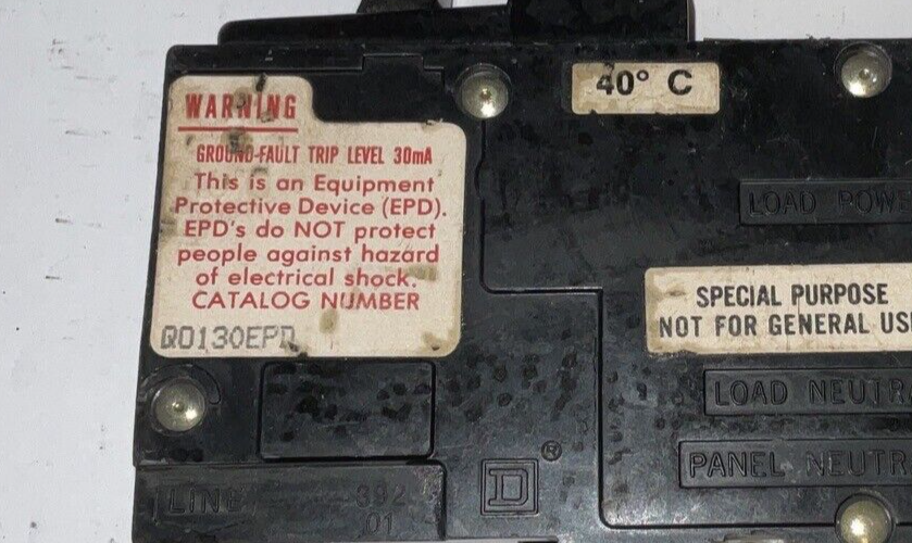SQUARE D QO130EPD CIRCUIT BREAKER 30A 120VAC TYPE QO