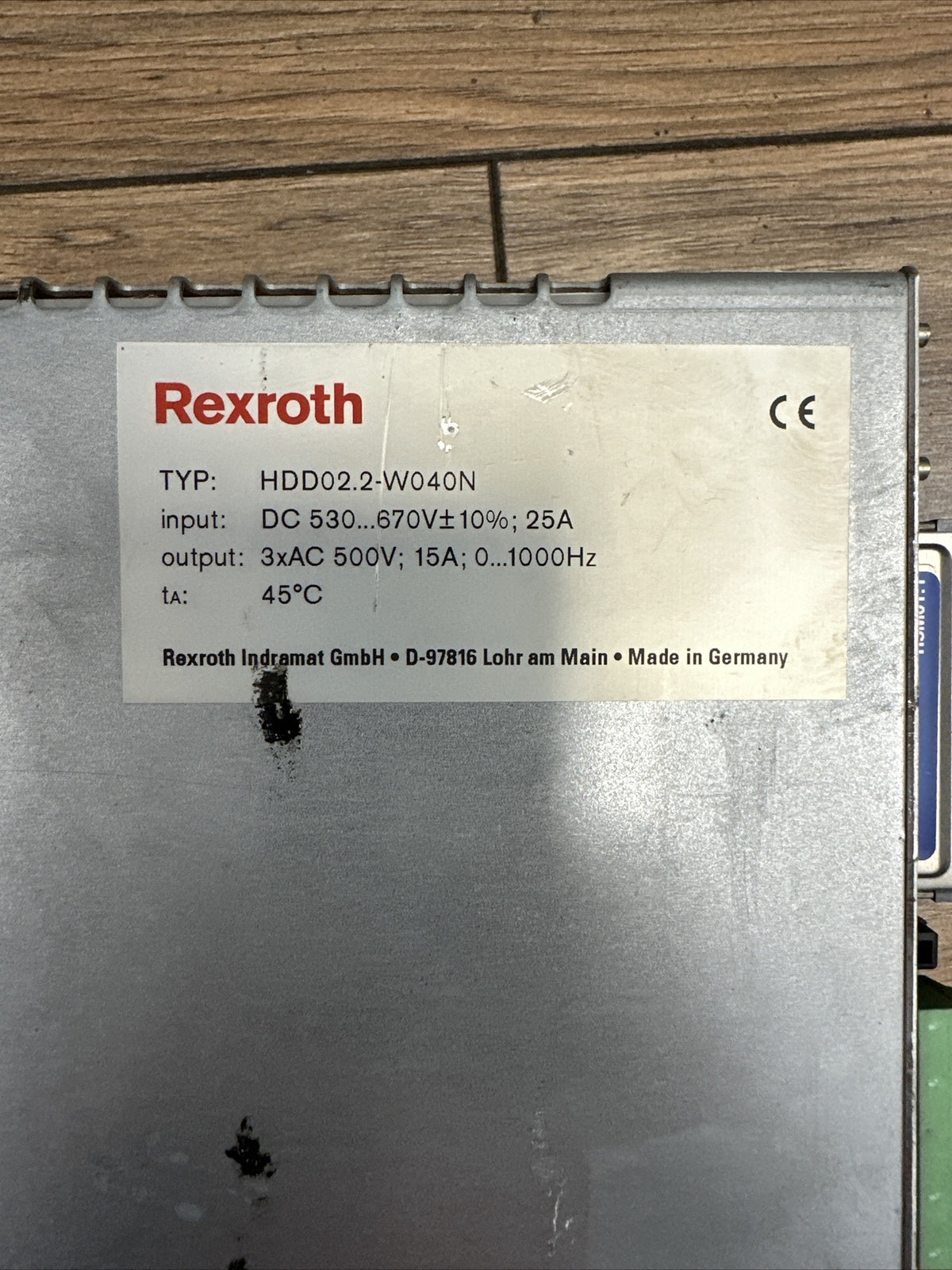 REXROTH HDD02.2-W040N-HD32-01-FW SERVO DRIVE OUTPUT 3xAC 500V 15A INPUT