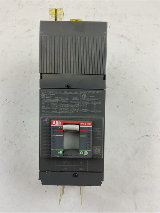 ABB XT1NU3125AYD000XXX CIRCUIT BREAKER 600Y/347VAC 250VDC 125A TMAX XT1N 125