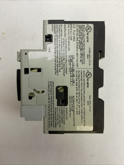 ALLEN BRADLEY 140M-C2E-B25 MOTOR CIRCUIT BREAKER SER B 1.6-2.5A TRIP