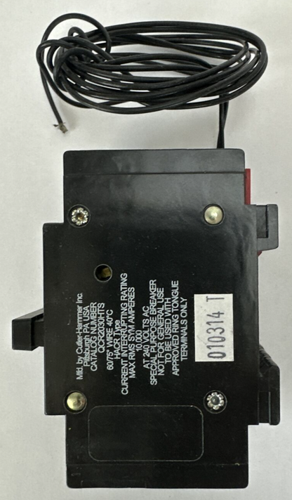 CUTLER HAMMER QCR2030HTS CIRCUIT BREAKER 2P 30A 240VAC 120-240VAC SHUNT TRIP