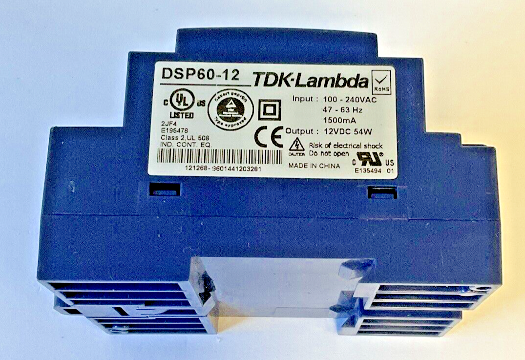 TDK-LAMBDA DSP60-12 POWER SUPPLY 240VAC 63HZ 1500MA 12VDC 54W