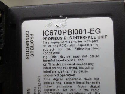 FANUC IC670PBI001-EG PROFIBUS DP + IC670MDL730K + IC670MDL640L + IC670CHS002F