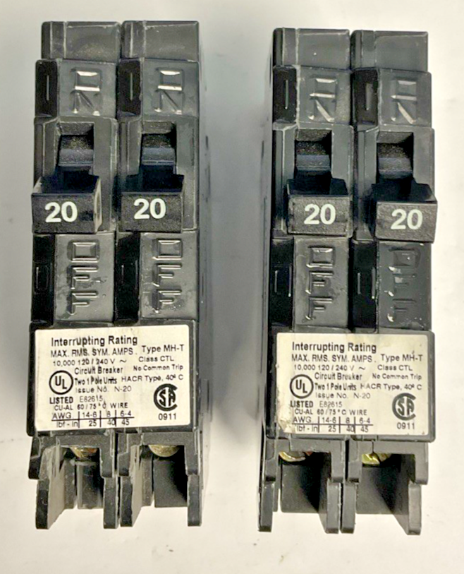 MURRAY MP2020 CIRCUIT BREAKER 20A 2POLES 60HZ 240VAC****LOTOF2****
